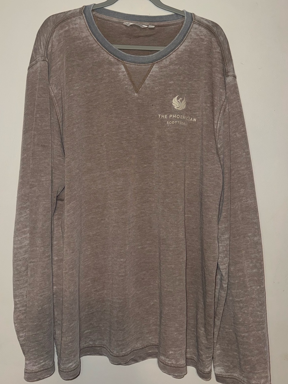 The Phoenician Scottsdale Long Sleeve Crewneck Shirt in Faded Brown